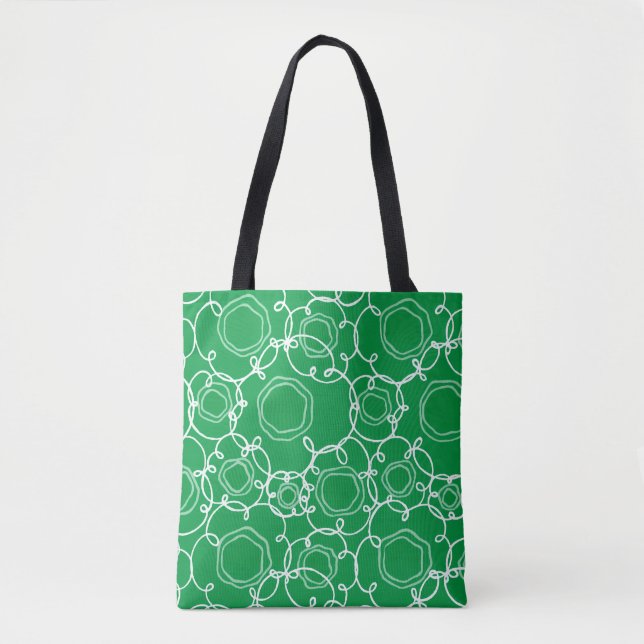 Bolsa Tote Matriz Floral Abstrata (Verde) Arte Refinada (Frente)