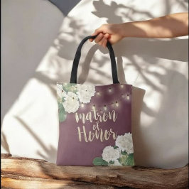 Bolsa Tote Matrizes de Casamento de Honra Hydrangeas & String
