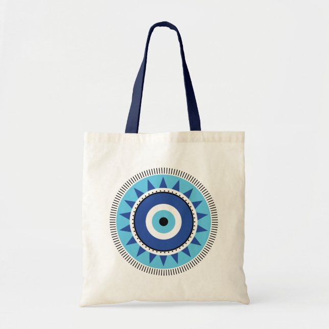 Bolsa Tote Mau grego azul branco (Frente)