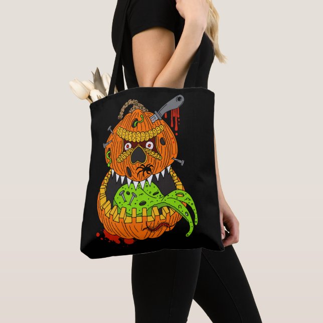 Bolsa Tote Mau Halloween Monstros Reversible Creepy (Close Up)