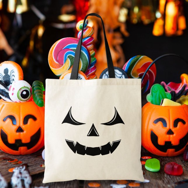 Bolsa Tote Mau Jack O'Lanterna Pumpkin Face (Criador carregado)
