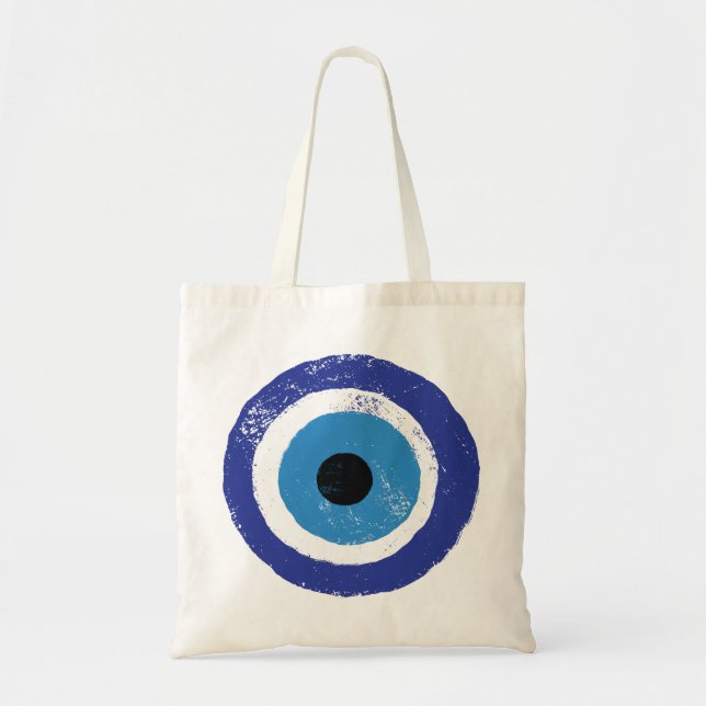 Bolsa Tote Mau Olho Artístico Azul Grego (Frente)