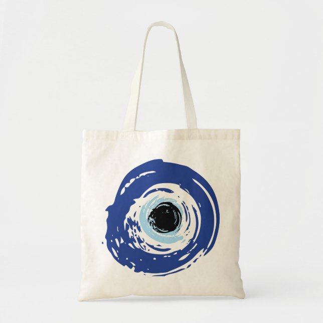 Bolsa Tote Mau Olho Artístico Azul Grego (Frente)