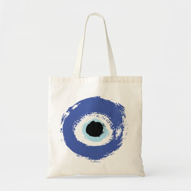 Bolsa Tote Mau Olho Artístico Azul Grego (Frente)