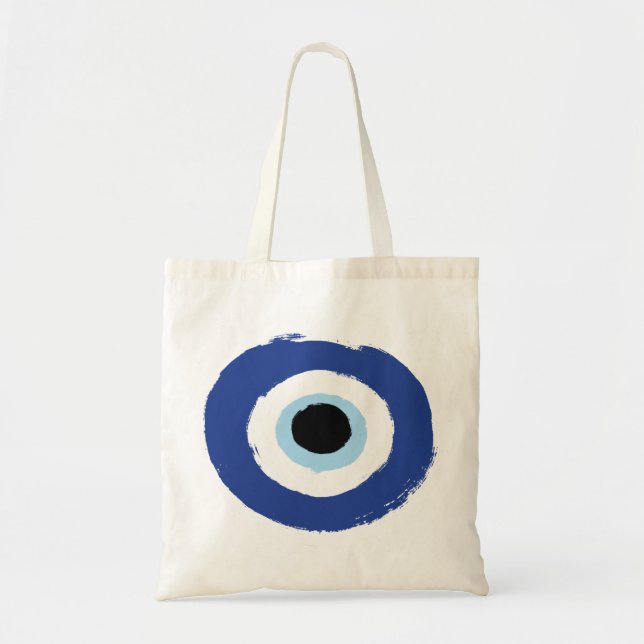 Bolsa Tote Mau Olho Artístico Azul Grego (Frente)