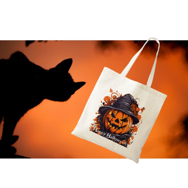 Bolsa Tote Mau Pumpkin Witch (Criador carregado)