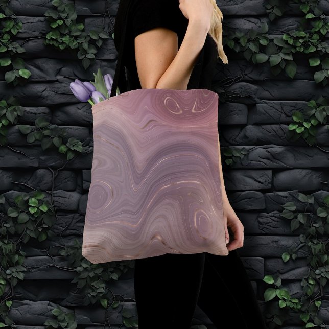 Bolsa Tote Mauve Strata | Cinza-rosa poeirento e agato Dourad (Criador carregado)