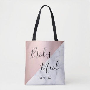 Bolsa Tote Maxila branca elegante e dourada rosa