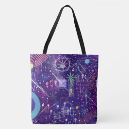 Bolsa Tote Maximalist Abstract on Purple