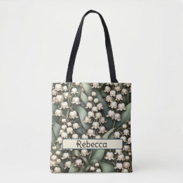 Bolsa Tote May Birth Flower Personalized Lily do Vale
