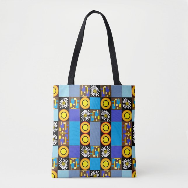 Bolsa Tote Mazipoodles Patchwork Quilt 3 Blue (Frente)