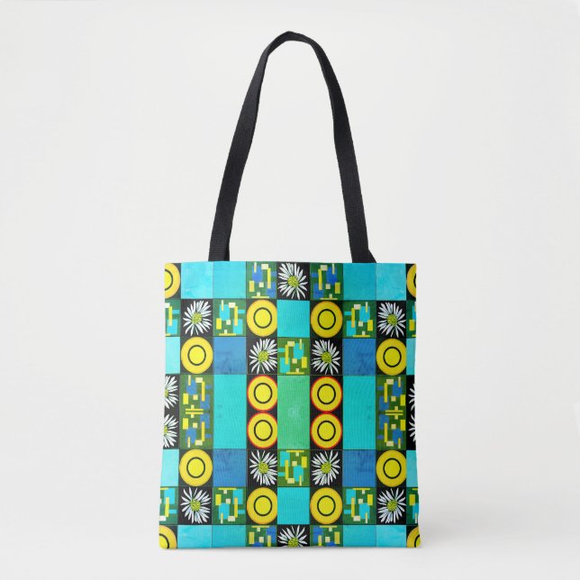 Bolsa Tote Mazipoodles Patchwork Quilt 5 Turquoise (Frente)