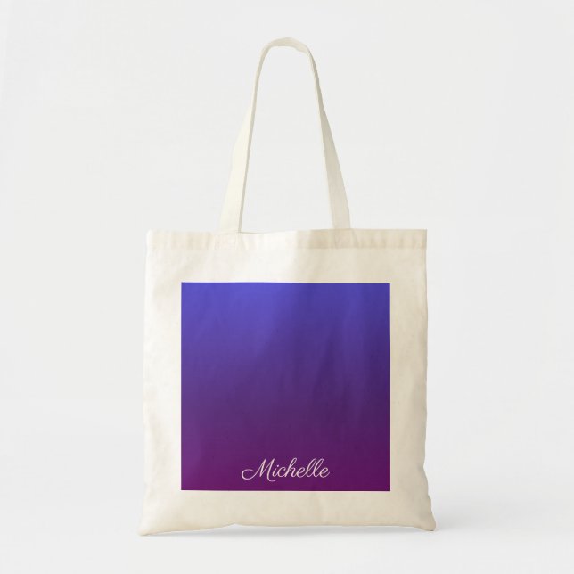 Bolsa Tote Mbre azul e roxa personalizada (Frente)