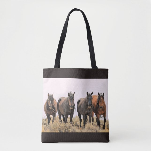 Bolsa Tote McCullough Peaks Cavalos Selvagens (Frente)