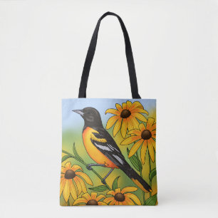 Bolsa Tote MD State Bird Oriole e Susan Flower de olhos negro