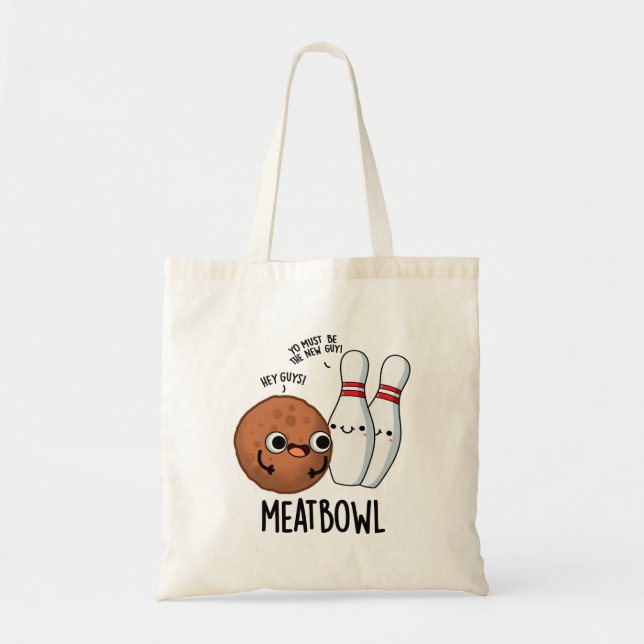 Bolsa Tote Meatbowl Funny Meatball Pun (Frente)
