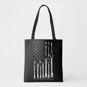 Bolsa Tote Mecânico do carro de bandeira Patriótica Americano