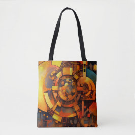 Bolsa Tote Mecanismo Solar Steampunk Abstrato