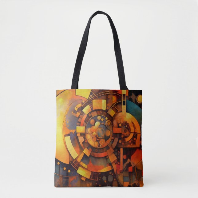 Bolsa Tote Mecanismo Solar Steampunk Abstrato (Frente)