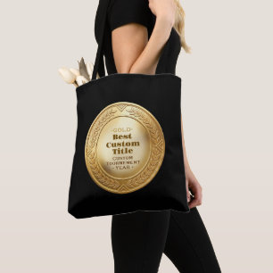 Bolsa Tote Medal Personalizado 3D Realista Folha Dourada Edit