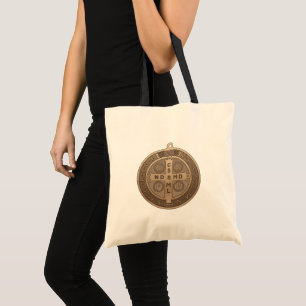 Bolsa Tote Medalha de São Bento Cruz de Proteção Católica