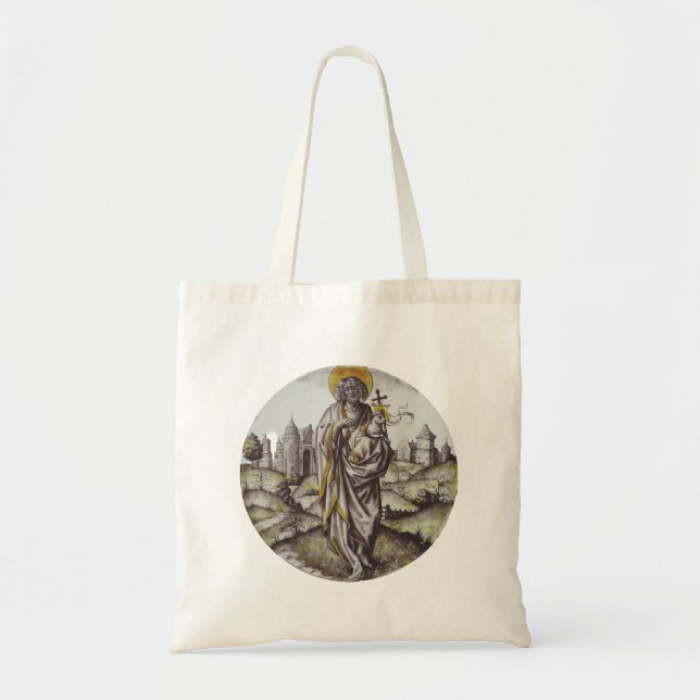 Bolsa Tote Medalhão com São João Batista (Frente)