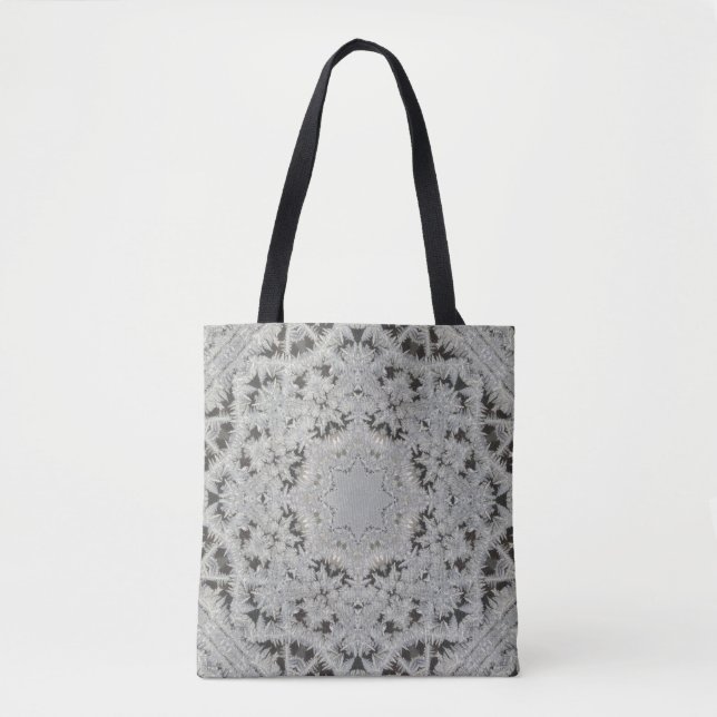 Bolsa Tote Medalhão de Renda Fosca com Alça de Ombro (Frente)