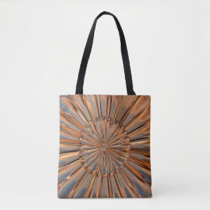 Bolsa Tote Medalhão metálico de cobre da flor do art deco