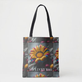 Bolsa Tote Média - Design de Floral Colorida e Sortuda