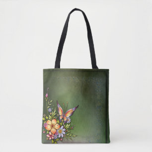 Bolsa Tote Média Estampa de Flores por Toda Parte