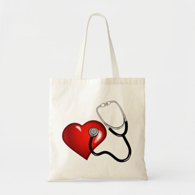 Bolsa Tote Médico de Enfermeira Personalizada do Estetoscópio (Frente)