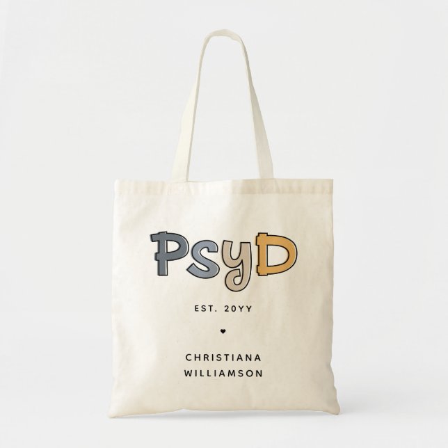 Bolsa Tote Médico PsyD Personalizado de Psicologia Psicóloga (Frente)