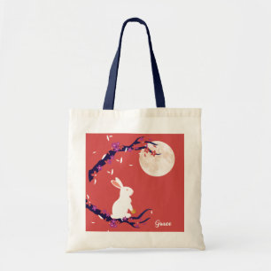Bolsa Tote Médio Autumn Festival Full Moon Rabbit Name Tot Ba