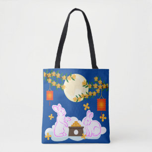 Bolsa Tote Médio Festival de outono Coelho da Lua Bolo Osmant