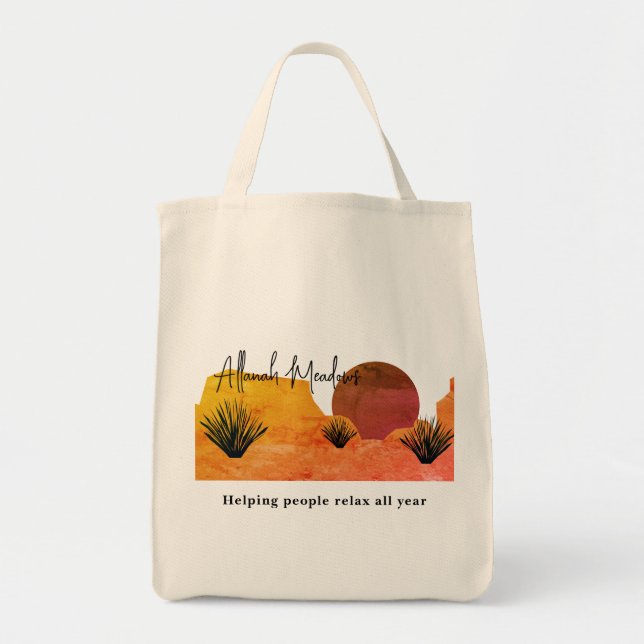 Bolsa Tote Meditação da Lua do Deserto Suave   (Frente)