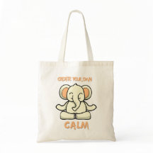Meditação de Elefante Engraçado - Yoga Tote Bag