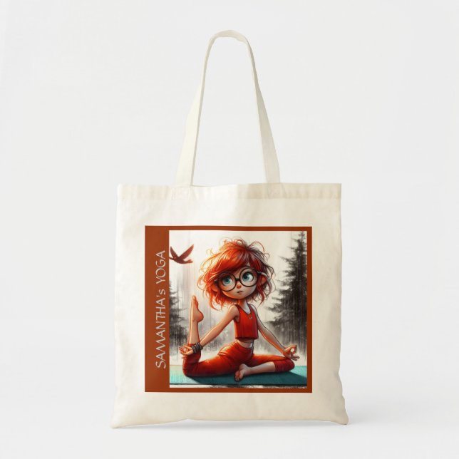 Bolsa Tote Meditação de garota bonita vida curativa de yoga m (Frente)