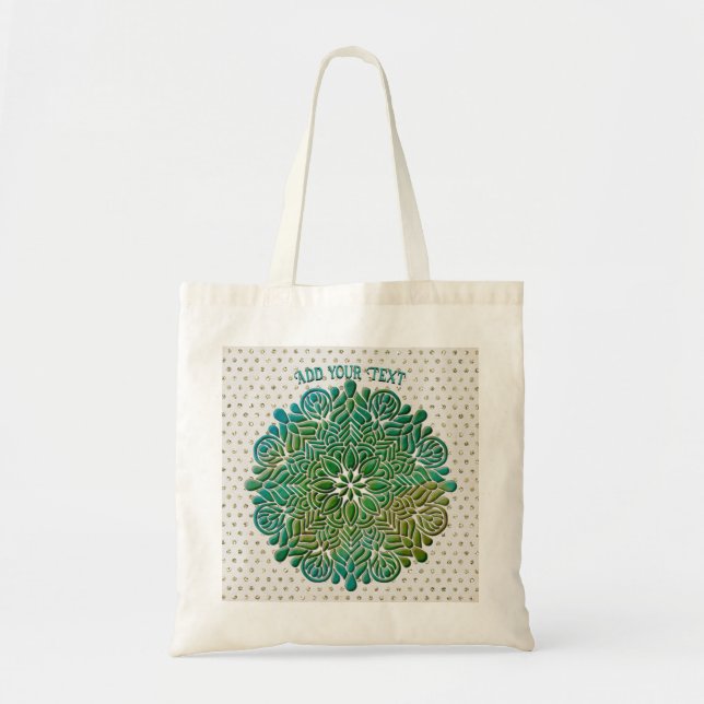 Bolsa Tote Meditação de Mandala 3D Historial colorido (Frente)