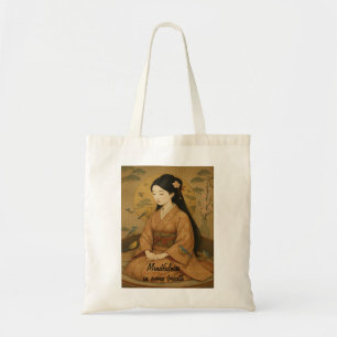 Bolsa Tote Meditação de Zen Personalizada Mindagação de Arte