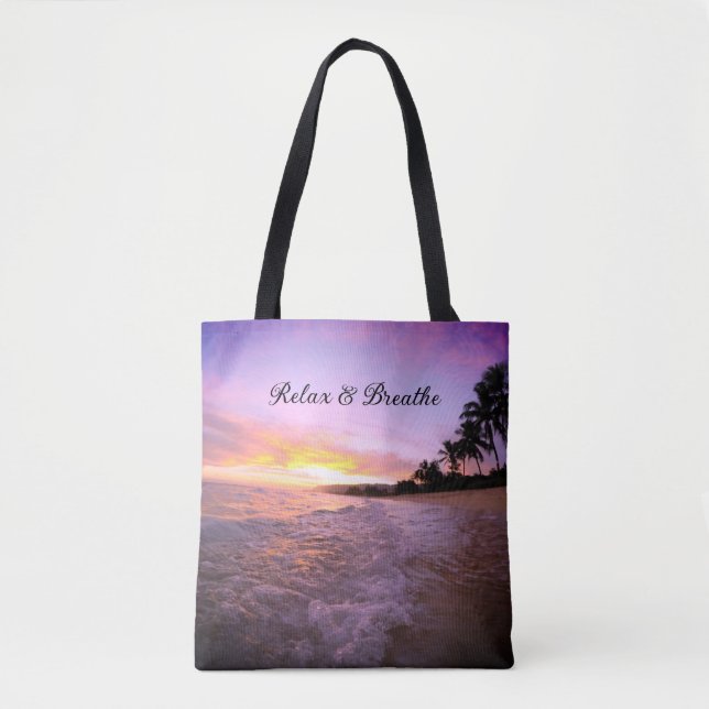 Bolsa Tote Meditação em praia (Frente)