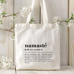 Bolsa Tote Meditação Mínima Moderna Yoga Definição de Namaste<br><div class="desc">Namaste Definition Yoga Modern Minimal Meditation Tea Coffee Mug apresenta um simples design de uma definição de texto de "namaste" na tipografia moderna de scripts. Presente perfeito para amantes de ioga,  aniversário,  Natal,  Dia de as mães e muito mais. Concebido por © Evco Studio www.zazzle.com/store/evcostudio</div>
