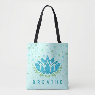 Bolsa Tote Meditação Yoga Lotus Flower Zen   Modelo de texto