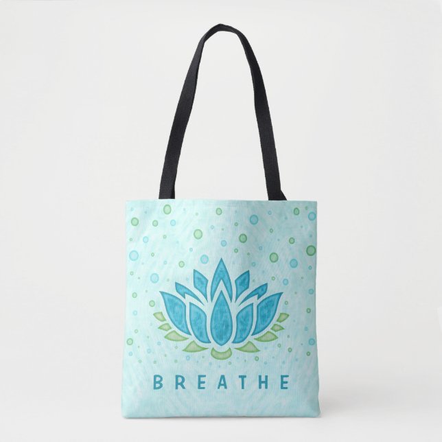 Bolsa Tote Meditação Yoga Lotus Flower Zen | Modelo de texto (Frente)