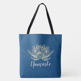Bolsa Tote Meditação YOGA Reiki Instrutor Blue & Dourado Lotu