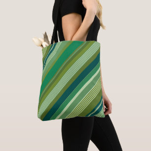 Bolsa Tote Medley de Listras Quentes e Frias em Verde
