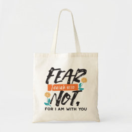 Bolsa Tote Medo Não Bíblia Isaiah Verso Design Inspiracional