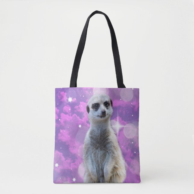 Bolsa Tote Meerkat Com Sparkle, (Frente)