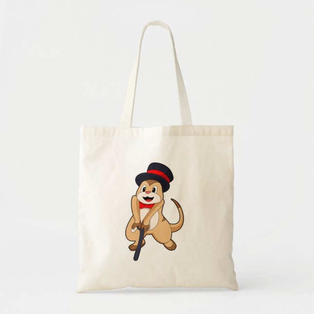 Bolsa Tote Meerkat como pensionista com bengalê (Frente)