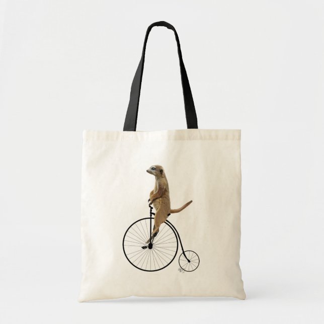 Bolsa Tote Meerkat em Black Penny Farthing (Frente)