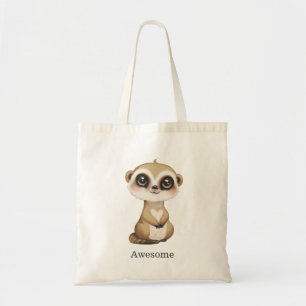 Bolsa Tote Meerkat Fofo e Texto Personalizado
